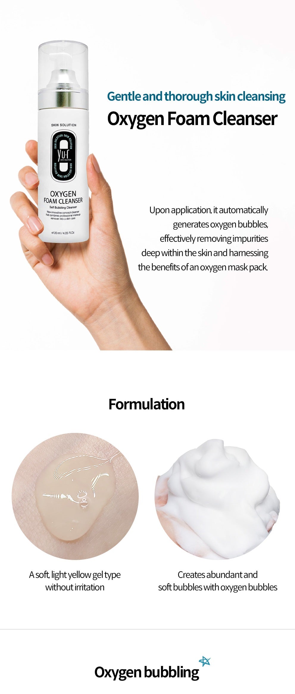 Yur Oxygen Foam Cleanser 120ml
